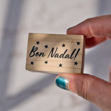 merry christmas rubber stamp with stars in different languages by biterswit