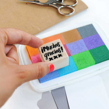 Rubber stamp Thank you very much in Spanish