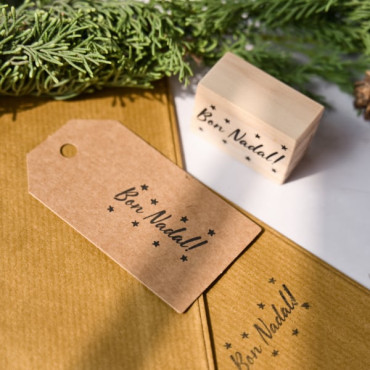 merry christmas rubber stamp with stars in different languages by biterswit