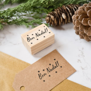 sello de madera en catalan para navidad bon nadal by biterswit