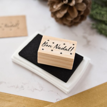 wooden stamp bon nadal by biterswit