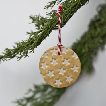 adorno para árbol de navidad con arcilla y estrellas by biterswit