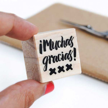 Rubber stamp Muchas Gracias in Spanish