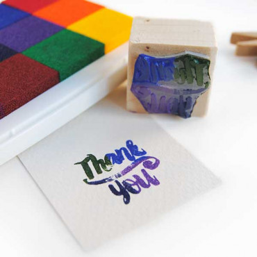 Rubber stamp Thank You in English for DIY thank you cards