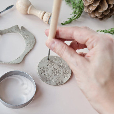 how to make handmade Christmas tree clay ornaments by biterswit