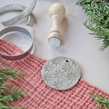 acrylic stamp for ceramics and soap with snowflake by biterswit