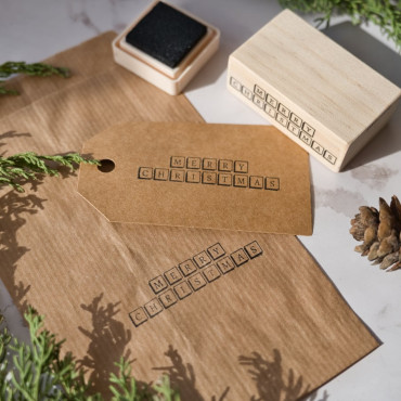 Merry Christmas modern rubber stamp by biterswit