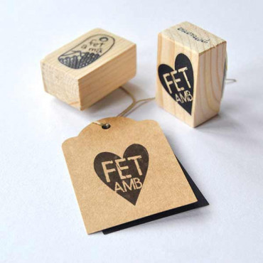Rubber stamp in catalan made with love Fet amb Amor