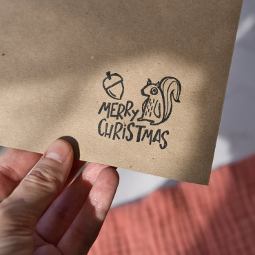 Holiday rubber stamp Merry Christmas by biterswit with sira lobo