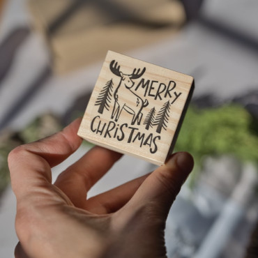 modern Christmas-style stamp for Scandi holiday stationery by biterswit and Sira Lobo