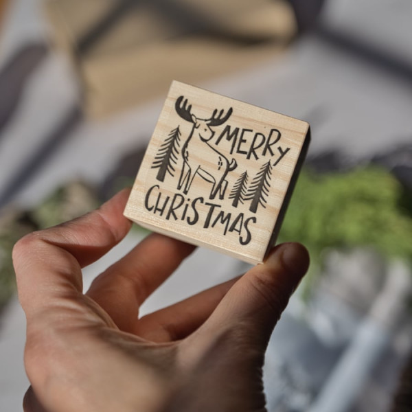modern Christmas-style stamp for Scandi holiday stationery by biterswit and Sira Lobo