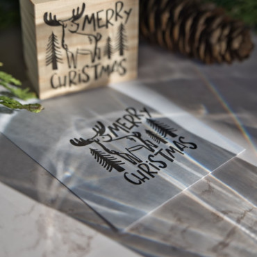 Scandi Merry Christmas rubber stamp by biterswit and Sira Lobo
