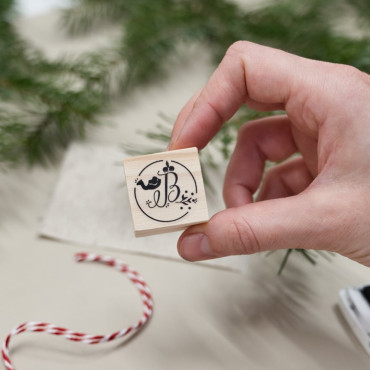 Custom rubber stamp set for personalizing Christmas gifts with three kings.