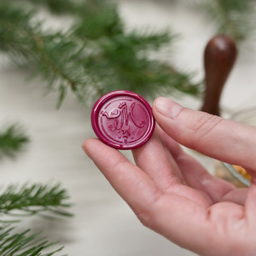 Pack of 5 self-adhesive wax seals with King Melchior’s official seal, maroon-red color