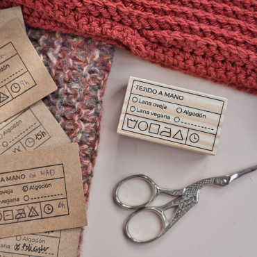 sello para etiquetas personalizables de productos tejidos a mano by biterswit