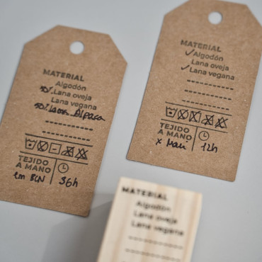 Rubber stamp for DIY Hand-crocheted labels in different languages by biterswit