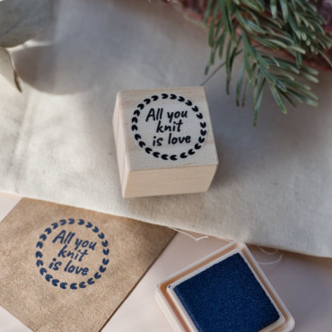 Rubber stamp all you knit is love for hand knitted garments by biterswit