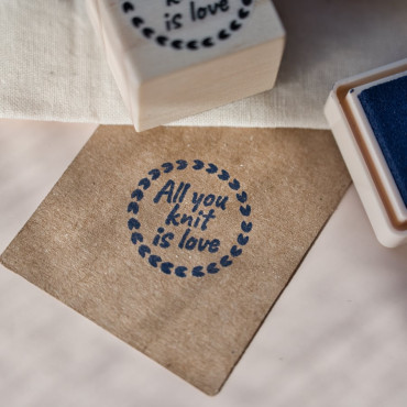 Rubber stamp all you knit is love for hand knitted garments by biterswit
