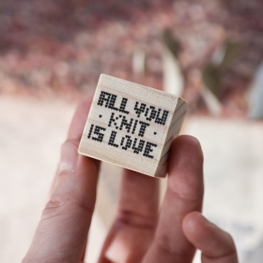 Rubber stamp Knit pattern All you knit is love by biterswit