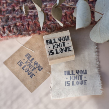 Rubber stamp Knit pattern All you knit is love by biterswit