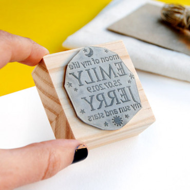 Custom wedding stamp Moon of my life, My sun and stars for geeky wedding decorations