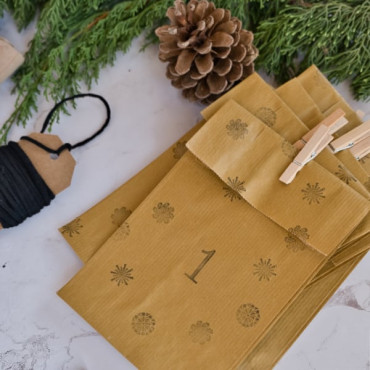 sobres dorados para calendario de adviento tocs textile crafts and biterswit
