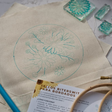 embroidery kit for make your own patterns with stamps and erasable ink