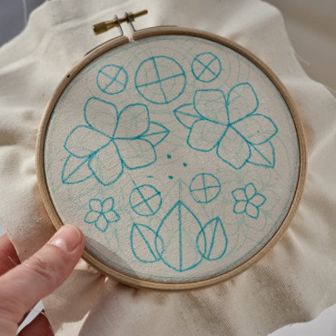 This multi-size embroidery stamp kit helps you create embroidery templates effortlessly—just stamp, trace, and stitch.