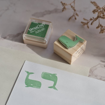 Compact Celadon Green ink pad by Versacraft - various material use by biterswit