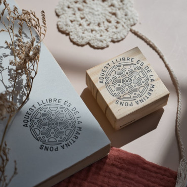 Create a cozy, personalized library with this Nordic mandala book stamp.