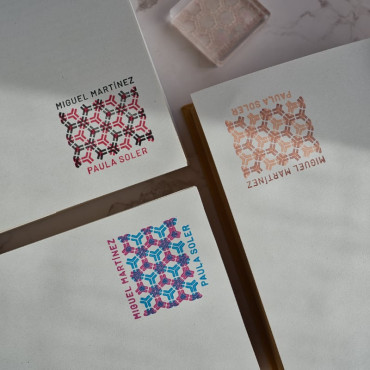 Personalize books with a unique Ex Libris stamp set. Use solo or together for a creative pattern.