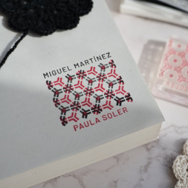 Pack de 2 sellos exlibris con patrón de panal de abeja para amantes de la lectura by biterswit