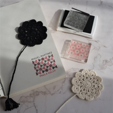 Mark your books with this interlocking Ex Libris stamp set. Use alone or combine for a modern pattern.