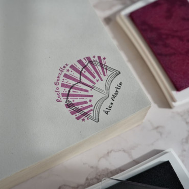 This stamp set is perfect for marking books. Customize with two stamps, used separately or together.