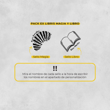 Pack de dos sellos para marcar libros combinables, pack pareja by biterswit