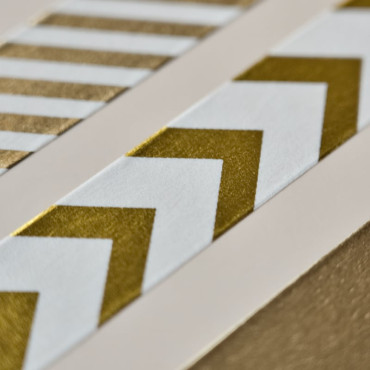 Golden arrow washi tape, ideal for sealing gifts and adding style to crafts.