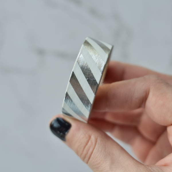Washi tape Silver and white stripes for scrapbooking and journaling projects