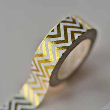 washi tape rayas zigzag doradas y blancas by biterswit