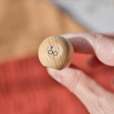 Use the Wizard Glasses stamp on clay, soap, or ceramics for unique geeky gifts and party favors. Choose your size!