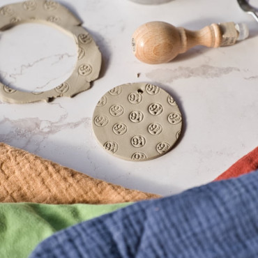 Geeky texture stamp for ceramics, soap, and polymer clay. Ideal for personalized DIY projects.