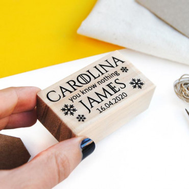 Geeky wedding custom stamp You know nothing for a winter wedding