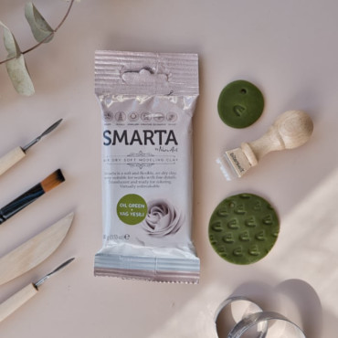 Smarta Oil Green Air-Dry Polymer Clay – Flexible and Durable for Crafts and DIY Projects