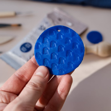 This acrylic stamp features an eagle design, perfect for personalizing ceramics, soap, and clay projects.