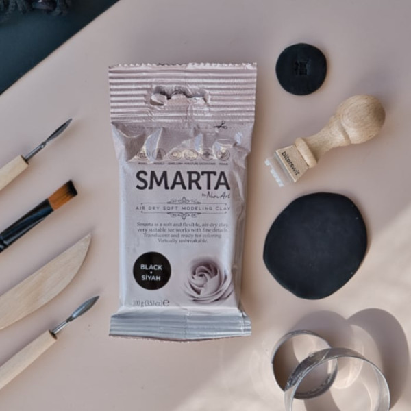 Smarta Black Modeling Clay - Flexible, Durable, and Fun to Craft