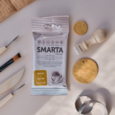 Smarta Gold Air-Dry Clay - Shiny Gold Modeling Clay for Crafts, Jewelry, and Decorations