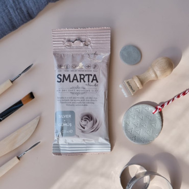 Smarta Silver Modeling Clay - Air Dry, Flexible, and Shimmering for Crafts and Decorations