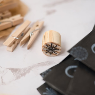 Mandala rubber stamp Holiday Snowflake for hand-printed Holiday cards and decorations