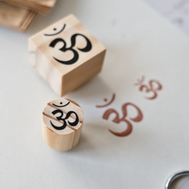 Om Symbol Rubber Stamp for Spiritual Journals, Meditation Crafts, Fabric Printing, and More