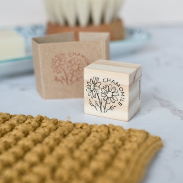 Versatile Chamomile Flowers Rubber Stamp for Handmade Soap and Artisan Craft Projects