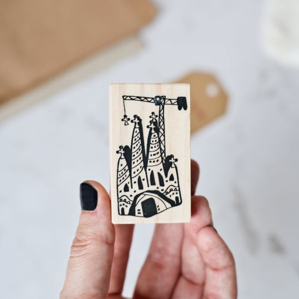 Sagrada Familia Rubber Stamp by Sira Lobo – Perfect for Scrapbooking, Journaling, and Barcelona-Themed Crafts